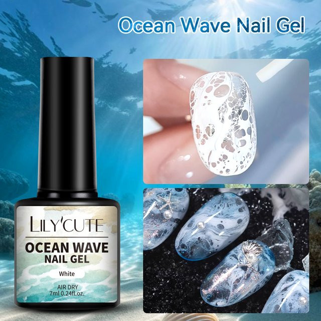 LILYCUTE Nagellack Ozeanwellen-Gel, Weiß, 7 ml - Bild 1