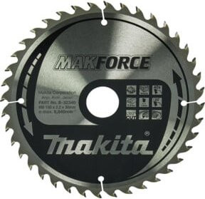 Makita MAKFORCE Kreissägeblatt für Holz und Metall, Farbe: Silber, Durchmesser: 190 mm, Bohrung: 30 mm, Zähneanzahl: 40, Carbide Tipped - Bild 2