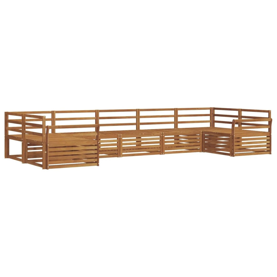 vidaXL Sofagarnitur 7-teilig in U-Form aus Massivholz Akazie, Farbe Braun - Bild 2