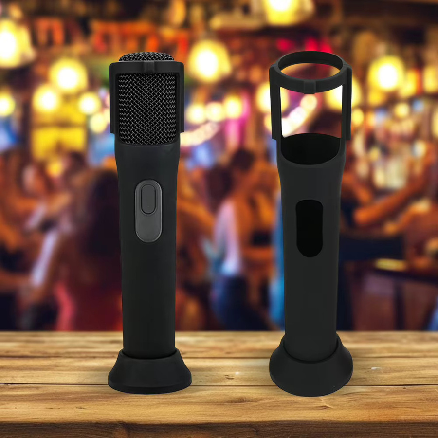 Silikon Schutzhülle für JBL PartyBox Drahtlose Mikrofone in Schwarz als Anti-Roll Mikrofon Ständer und Zubehör - Bild 2