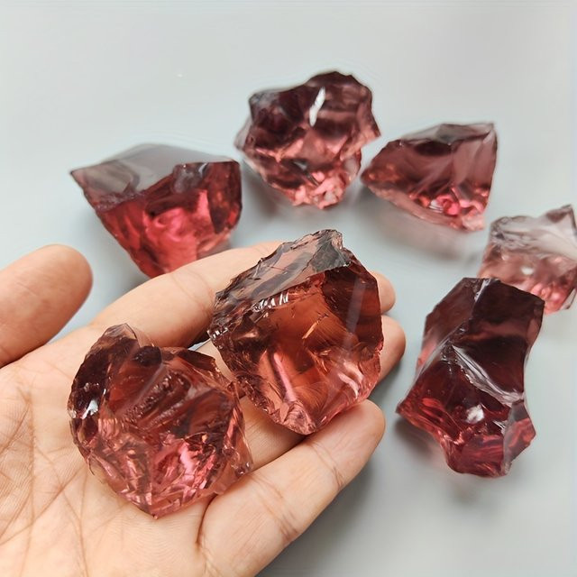 Weinroter geschmolzener Quarz aus synthetischem Glas für Aromatherapie-Steine und Schmuckherstellung, 40g oder 200g - Bild 1
