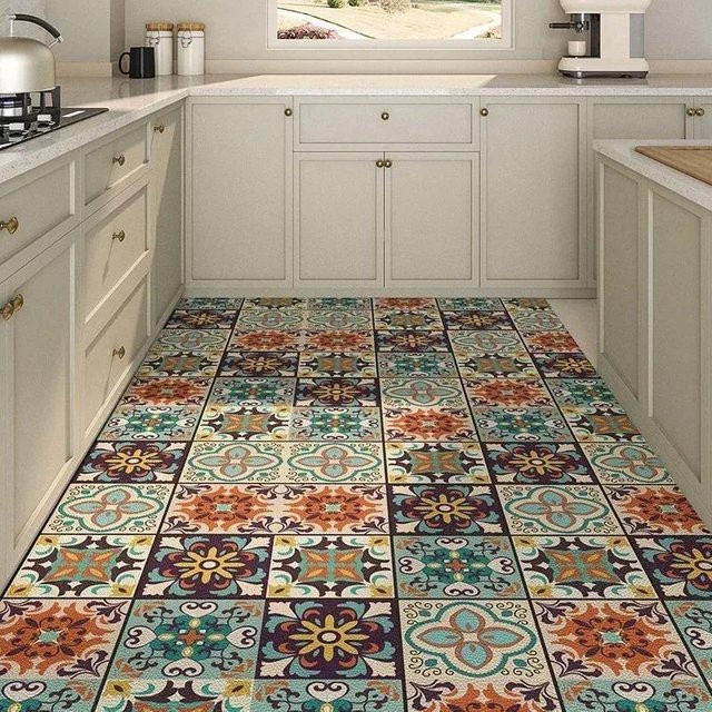 Lodestar Küchenteppich Kilim in Multicolour, wasserdicht und rutschfest, B/T/H: 75 x 75 x 1 cm - Bild 1