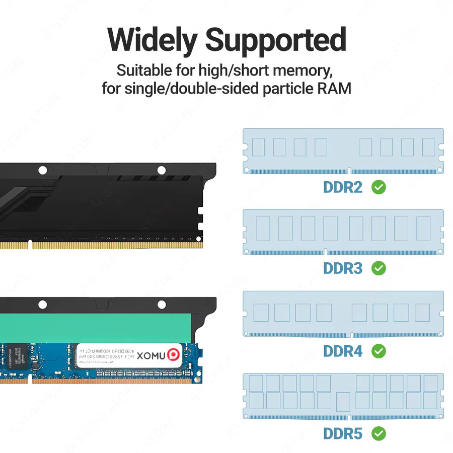 JEYI RAM-Kühlkörper mit Wärmeleitpads für DDR2 DDR3 DDR4 DDR5 Desktop-PCs in Schwarz oder Weiß - Bild 5