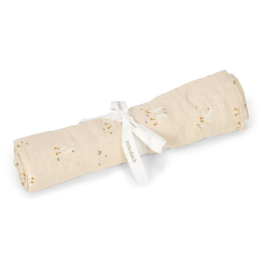 Little Dutch Musselintuch Little Goose in Beige, Organisch, B/B: 120 x 120 cm - Bild 1