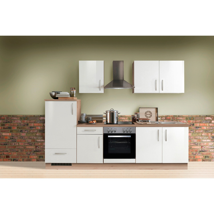 Menke Küchenzeile Artisan Premium in Weiß Lack und Artisan-Eiche Nachbildung, Breite: 270 cm - Bild 2