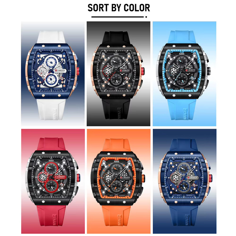 CURREN Armbanduhr Chronograph, Quarz, Silikon-Armband, Herren - Bild 2