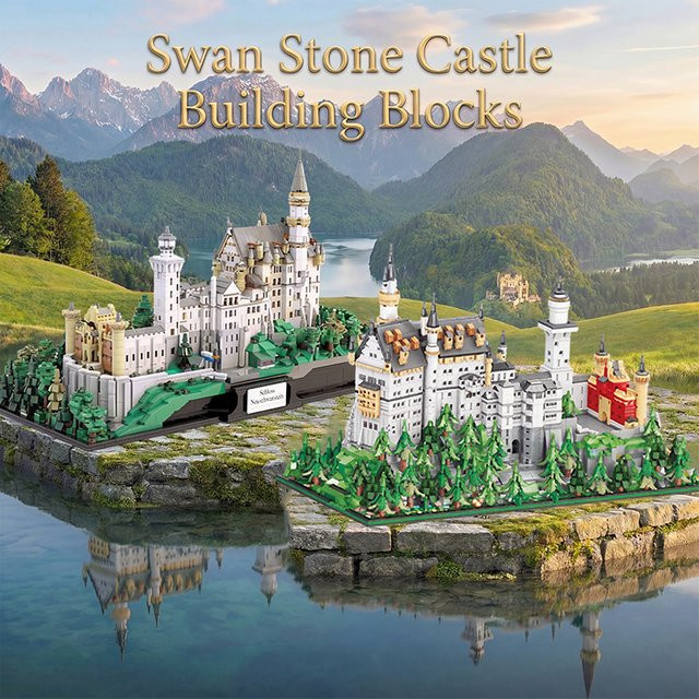 barweer Schwanensee Mittelalterliche Burg, Baustein-Modell, Fantasy, ab 14 Jahren - Bild 1