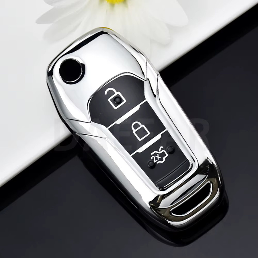 DAEFAR TPU Auto-Fernschlüsselhülle für Ford Figo, Mondeo, Ecosport, Puma, Fiesta Mk8, Everest und Ranger (3-Tasten) - Bild 3