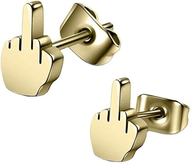 Ambiel Charm Ohrringe, Punk Schleife, Gold, Unisex - Bild 1