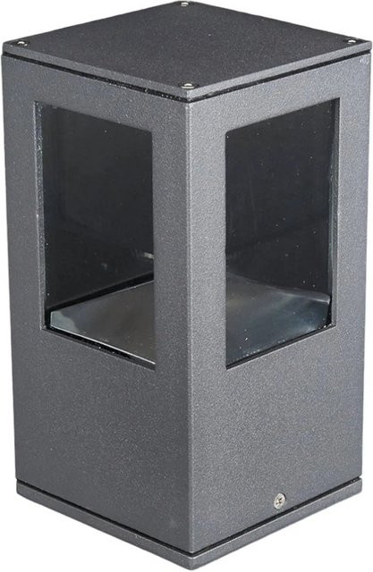Lucande LED Außenleuchte Nicola 9618008 in Schwarz aus Aluminium mit Temperglas, 1-flammig, IP54 spritzwassergeschützt - Bild 1