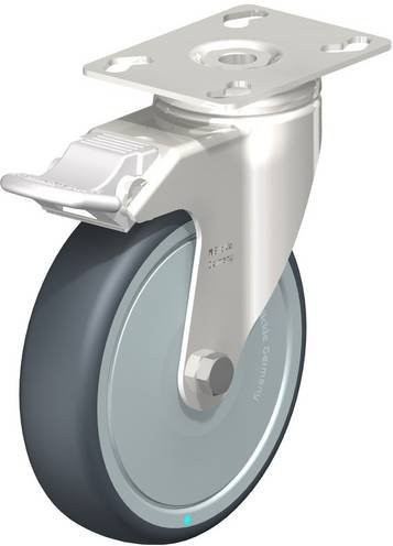 Blickle Lenkrolle mit Feststeller LKPXA-TPA 126KFD-FI in Grau, Rad-Durchmesser: 125 mm, Tragfähigkeit: 120 kg - Bild 1