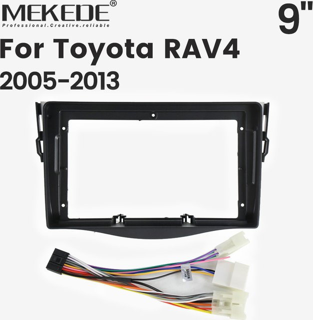Mekede Multimedia-Einbaurahmen und Kabelbaum für Toyota Rav4 2014-2017 in Schwarz - Bild 1