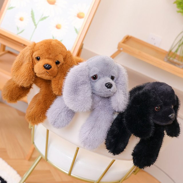Gegemuchen Liegender Hund, Plüschtier, Schwarz, 30 cm - Bild 1