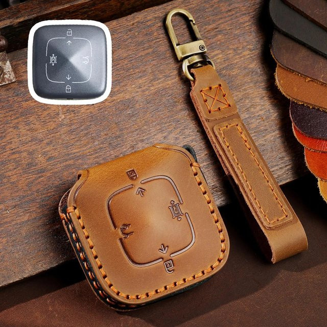 Zeekr High-End Leder Schlüsselabdeckung für Zeekr X, 001 und 009 in Braun mit Bluetooth Smart Key Schutzfunktion - Bild 1