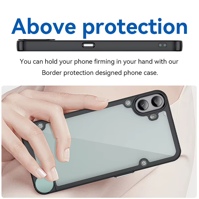 CMF By Nothing Stoßfeste Handyhülle für Nothing CMF Phone 1, Transparent Matt mit Silikon-Stoßstange - Bild 4