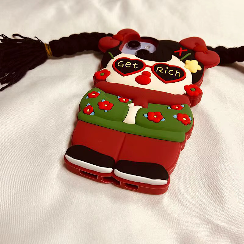 Handyhülle aus Silikon mit 3D Cartoon Blumen Design für iPhone 15 14 13 12 11 Pro Max in Multicolour - Bild 3