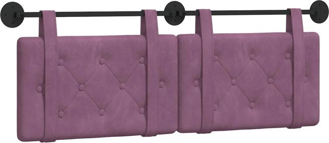 vidaXL Wandmontiertes Polsterpaneel aus Samt in Lila, B/H/T: 130 x 55 x 5 cm - Bild 1