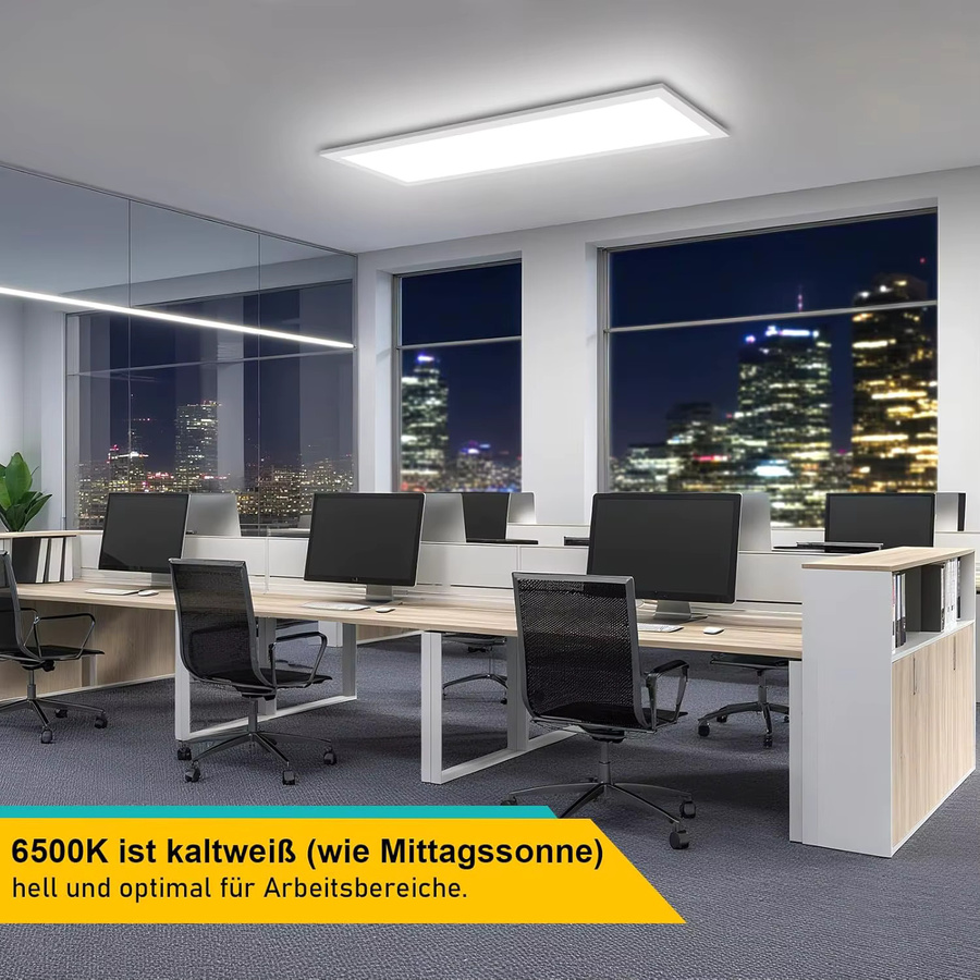 Oeegoo LED-Deckenleuchte mit Fernbedienung, dimmbar, 24W, 2400LM, Weiß, B: 58 cm, T: 20 cm, H: 20 cm - Bild 5
