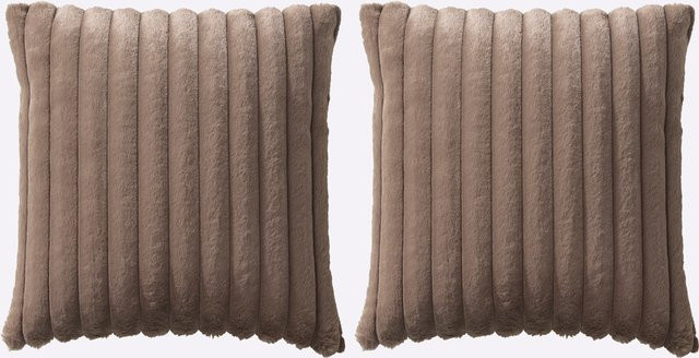Heine Home Plaid in Braun mit Kunstfell-Vorderseite und Veloursamt-Rückseite, B/T/H: 200 x 150 x 40 cm - Bild 1