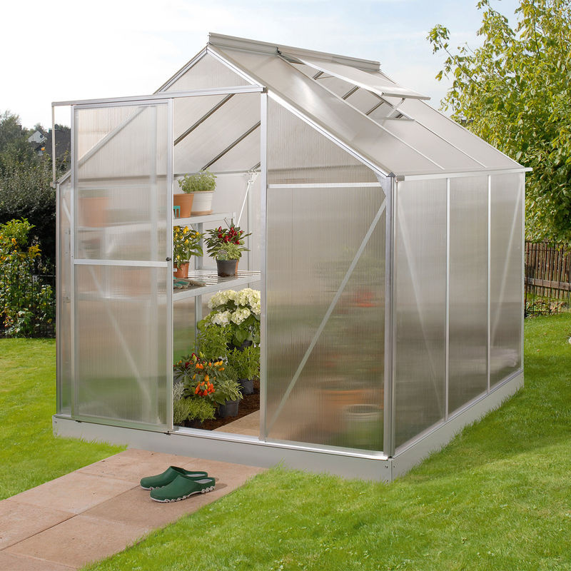 Vitavia Gewächshaus Triton 3800 mit Stahlfundament, Aluminium eloxiert, 3,8 m², Polycarbonat 6 mm - Bild 4
