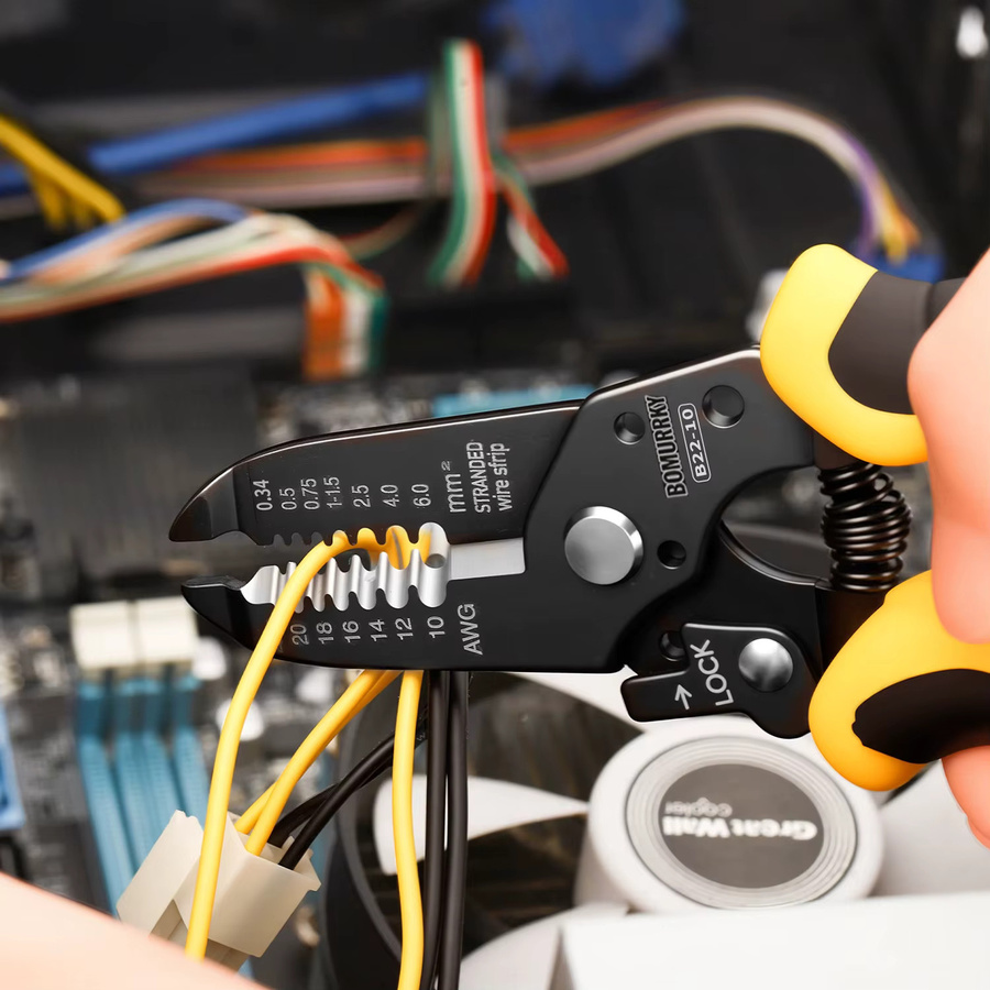 Bomurphy 6-in-1-Abisolierwerkzeug professioneller Multifunktions-Kabelabisolierer und Crimper für elektrische Arbeiten - Bild 3