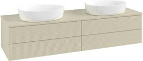 V&B Waschtischunterschrank Antao mit Frontstruktur und Beleuchtung in Lacquer Grau, B/T: 160 x 50 cm - Bild 1
