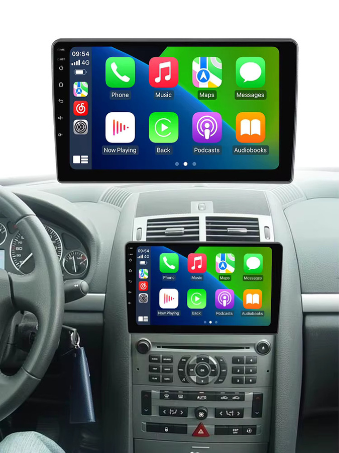 NaviTree Android 14 Multimedia Autoradio mit CarPlay und WiFi für Peugeot 407 2004-2011 in Schwarz mit Rückfahrkamera und Navi - Bild 5