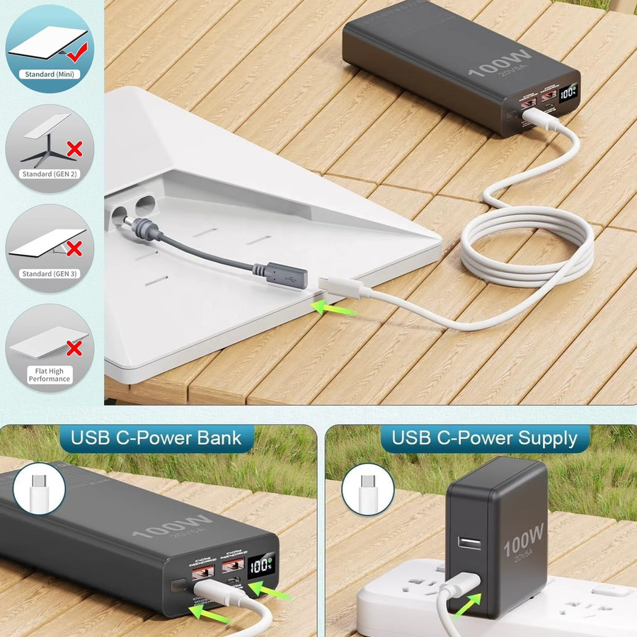 USB-C auf DC Power Adapter Kabel für Starlink Mini, wetterfestes Outdoor-Stromkabel mit Barrel-Plug - Bild 5