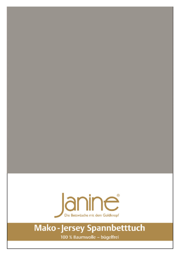 Janine Mako-Jersey Spannbetttuch aus 100% Baumwolle, Farbe: Grau, B/T: 90 x 200 cm - Bild 1