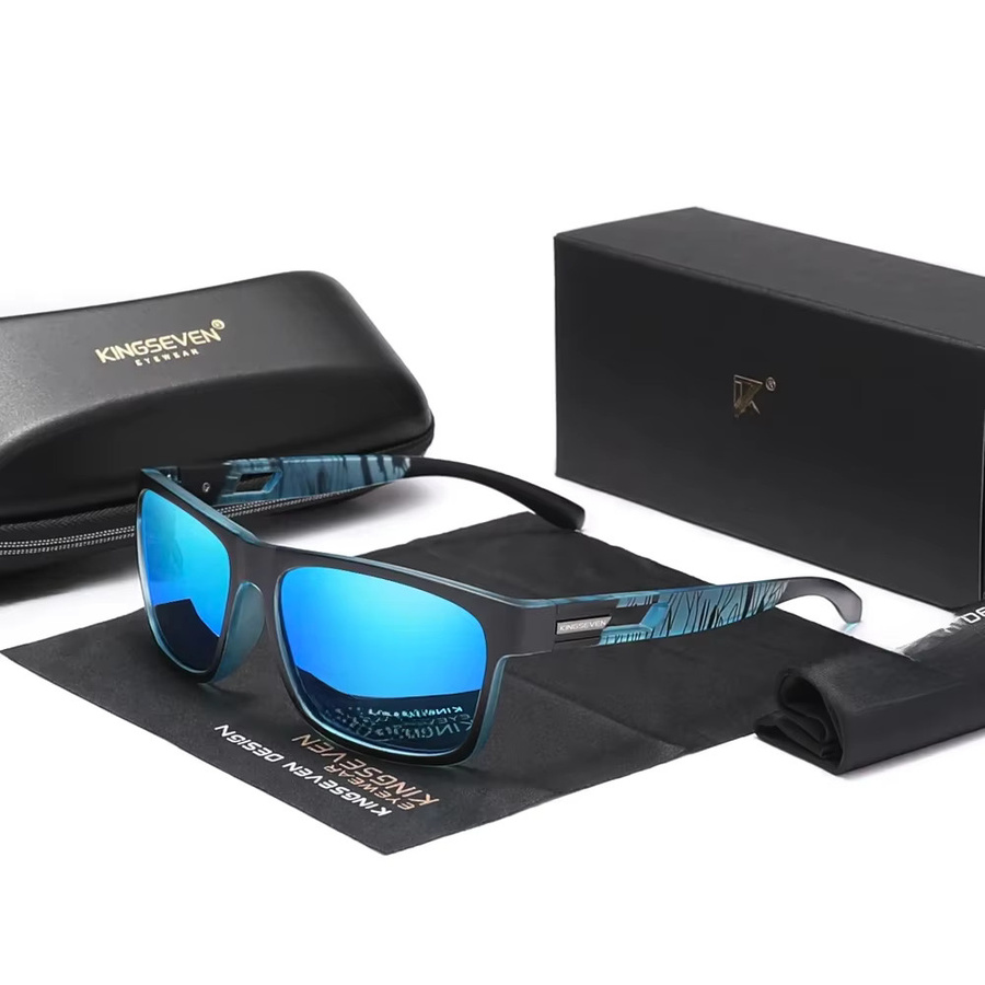 KINGSEVEN Sportsonnenbrille, Rechteck, Vollrand, Kunststoff, polarisiert, Herren - Bild 2