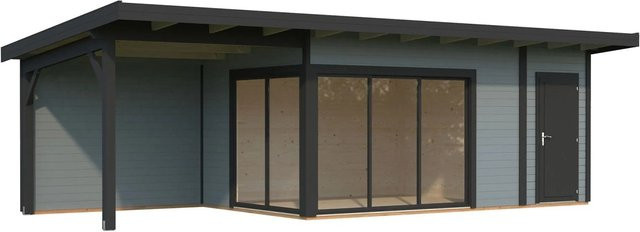 Palmako Holz-Gartenhaus Andrea Slide mit Pultdach in Hellgrau, B: 833 cm, T: 300 cm - Bild 1