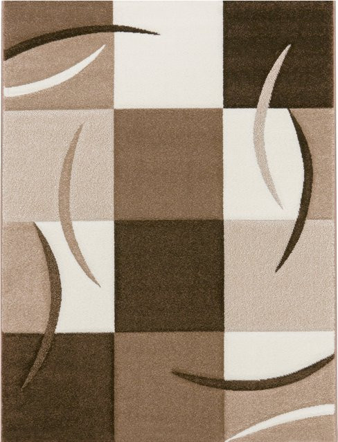 Moderner Teppich Diamora in Braun mit Hoch-Tief-Effekt, B/T: 60 x 110 cm - Bild 1
