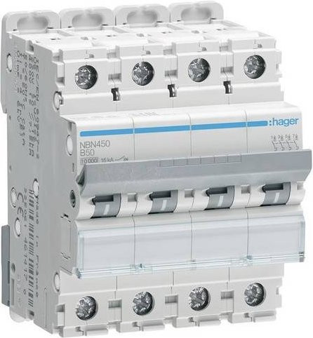 Hager NBN450 Leitungsschutzschalter 4-polig 50A 400V in Weiß - Bild 1
