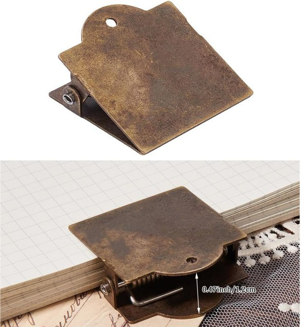 Vintage Metall-Buchklammern in Antik-Bronze für Reisetagebücher und Journaling - Bild 1