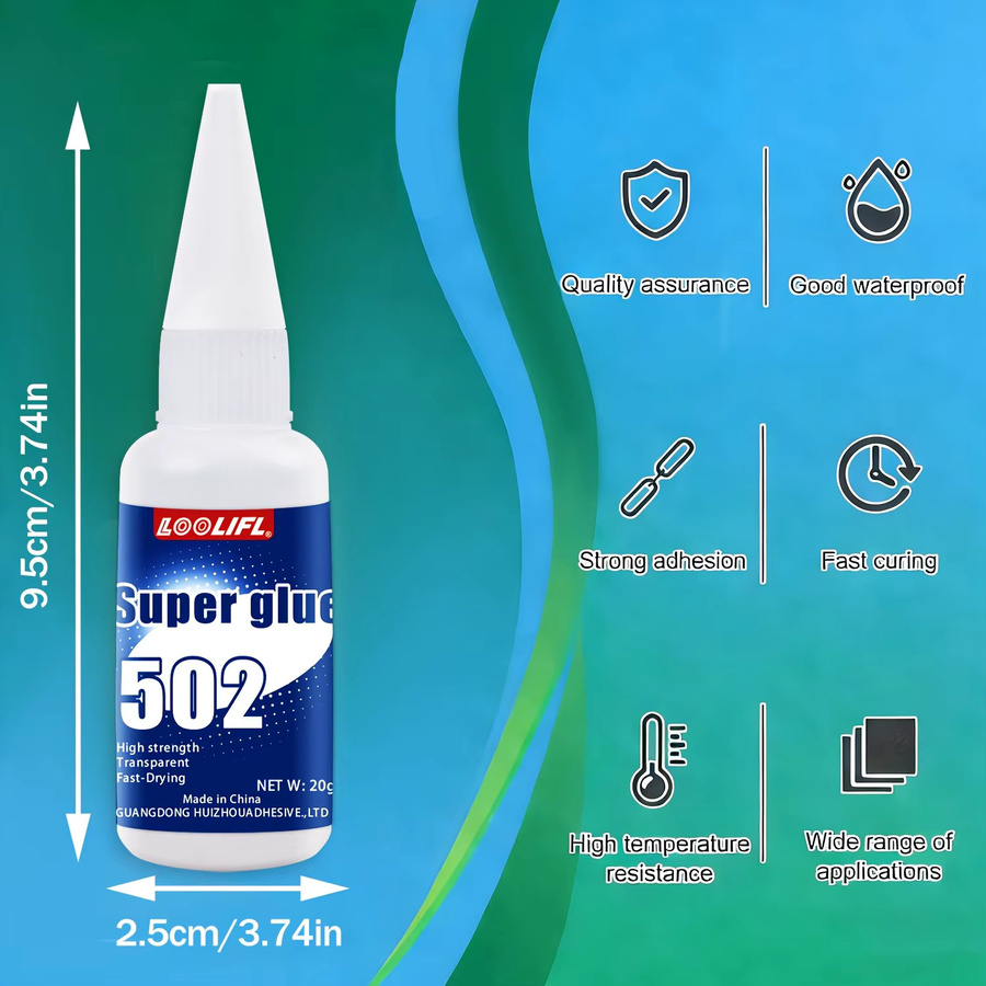 LOOLIFL 502 Superkleber Cyanacrylat-Kleber für Metall, Edelstahl, Aluminium, Kunststoff, Glas, Holz und Keramik - Bild 3