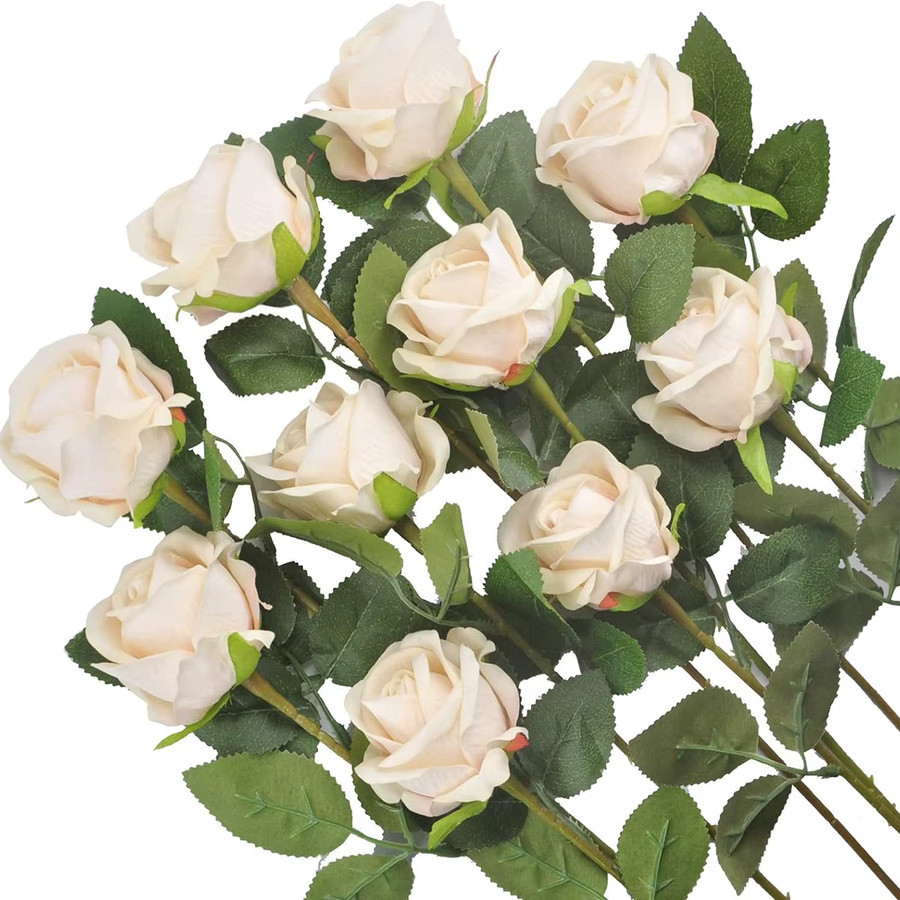 Smr Künstliche Seidenrosen als langer Zweig in Mehrfarbig für Hochzeit und Dekoration - Bild 2