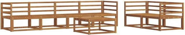 vidaXL Outdoor-Sofagarnitur 7-teilig aus Massivholz Akazie in Natur Braun - Bild 1