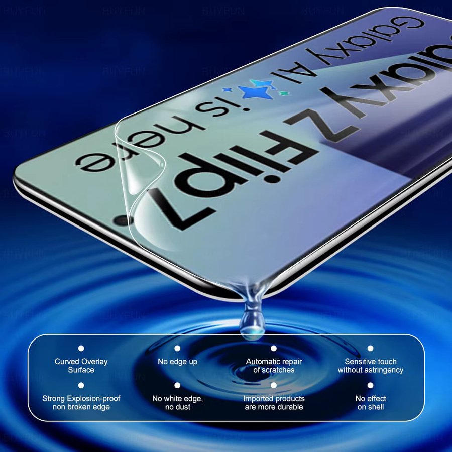 Samsung Galaxy Z Flip7 Hydrogel Displayschutzfolie, 2 Stück, Transparent - Bild 4