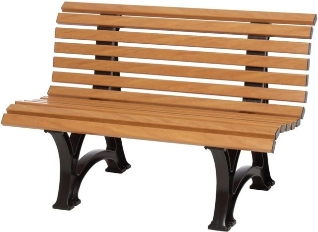 PROREGAL Gartenbank Jamaika 2 Sitzer in Holzoptik, braun, UV-beständiger Witterungskunststoff, H x B x T: 80 x 120 x 64 cm - Bild 1