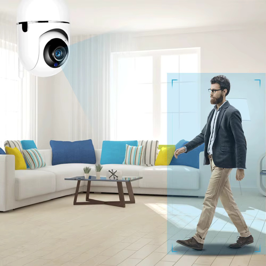 Smart Home Wifi IP Kamera mit Auto Tracking und Nachtsicht in Weiß, 1620P Auflösung, Drahtlose CCTV Sicherheitskamera für Babyüberwachung und Netzwerk-Videoüberwachung - Bild 2