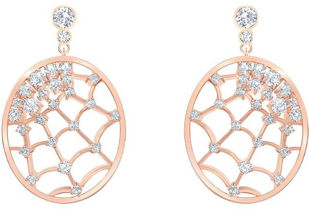 Swarovski Ohrringe, Spinnennetz Hohl Design, Roségold, Damen, Kristall - Bild 1