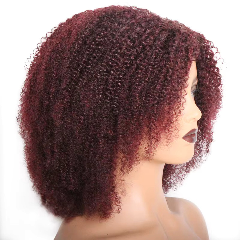 DAYFLY Echthaar-Perücke, kurze lockige Afro-Kinky-Perücke, Damen - Bild 2