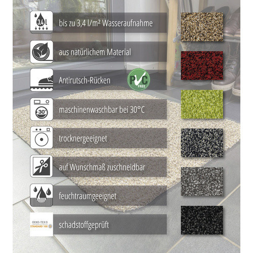 Astra Fußmatte aus Baumwolle, schwarz, B/T/H: 75,0 x 60,0 x 0,9 cm - Bild 3
