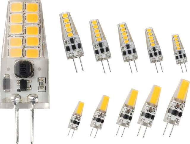 20er Set G4 COB LED Leuchtmittel 12V AC/DC mit 3W Leistung in Weiß, erhältlich in 3000K, 4000K oder 6000K als Halogen-Ersatz für Kronleuchter und moderne Beleuchtung - Bild 1