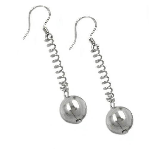 SIGO Ohrringe Ohrhaken Kugel und Feder, 925 Silber, Unisex - Bild 1