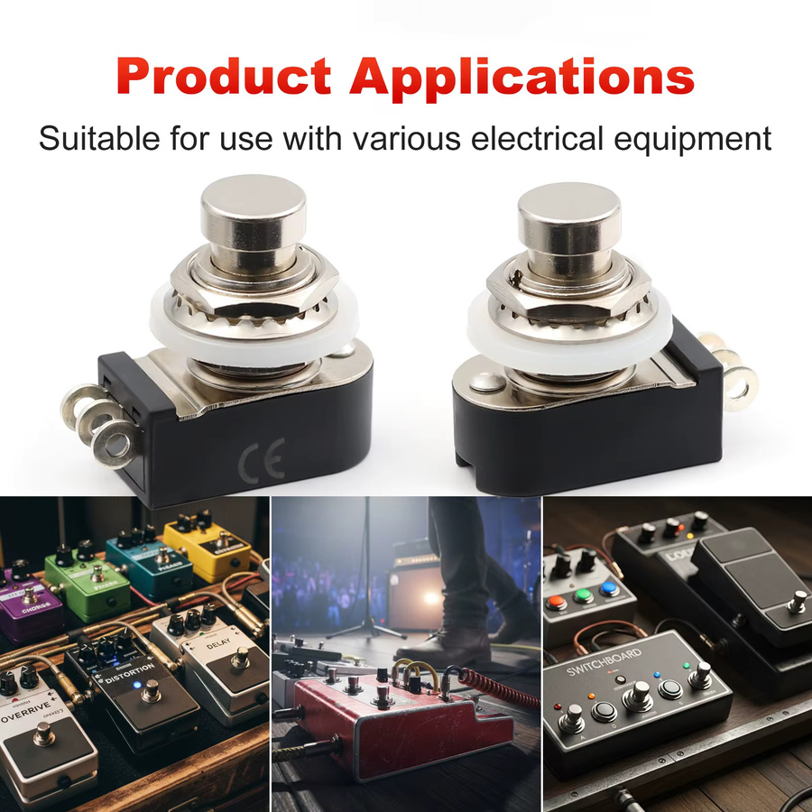 FILN SPST Momentan Soft-Touch-Druckknopf Fußschalter für E-Gitarre AUS-Momentan EIN - Bild 5