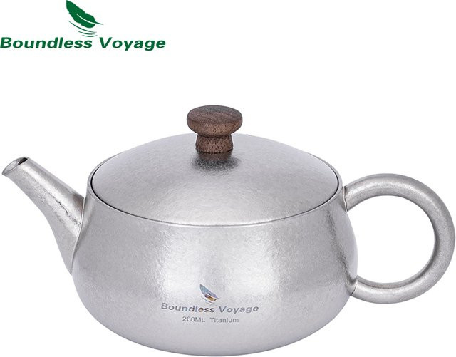 Boundless Voyage Titan-Teekanne Ti3106D aus Titan und Edelstahl in Silber - Bild 1