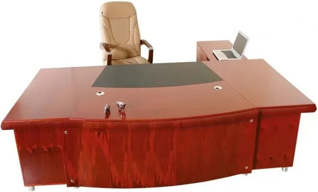 Jet-Line Chef Schreibtisch Paris in Kirschbraun mit 2 Sideboards linksseitig B/T/H: 250 x 240 x 77 cm - Bild 1