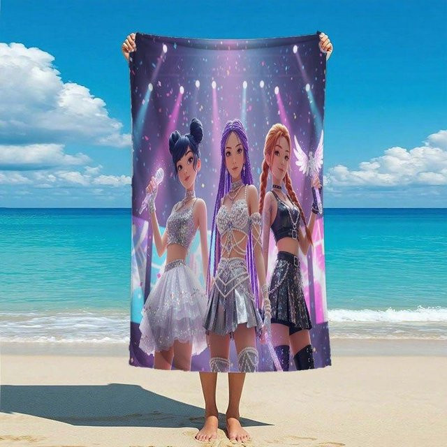 Strandtuch Ka Chen Muda K-Pop Girlgroup Fantasy Virtuelles Idol Design, Farbe: Grau, Breite: 40 cm, Höhe: 60 cm - Bild 1