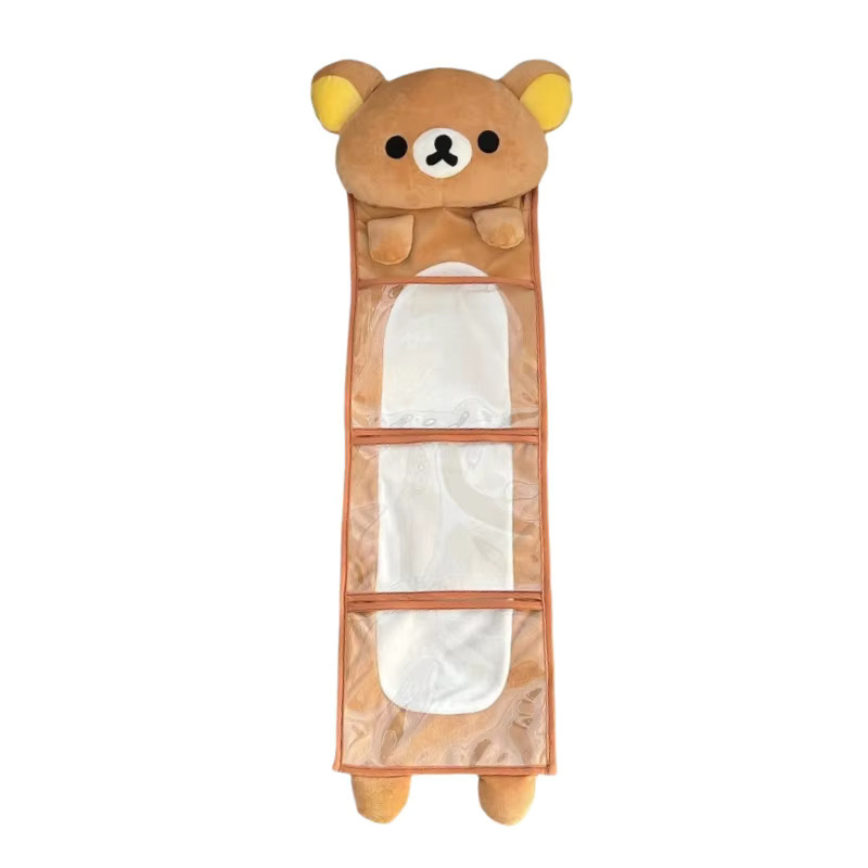 Rilakkuma Wandbehang Tasche Kawaii Türbehang zur Aufbewahrung in Braun - Bild 4